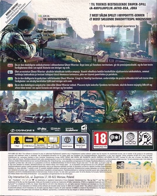 Sniper Ghost Warrior 2 - Limited Edition - Steel case - i papsleeve - PS3 (B Grade) (Genbrug)